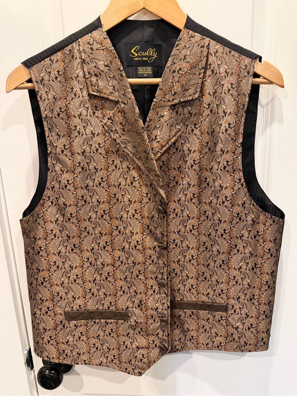 Scully Brown and Black Paisley Vest